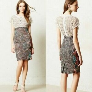 Byron Lars mixed media sheath dress 0